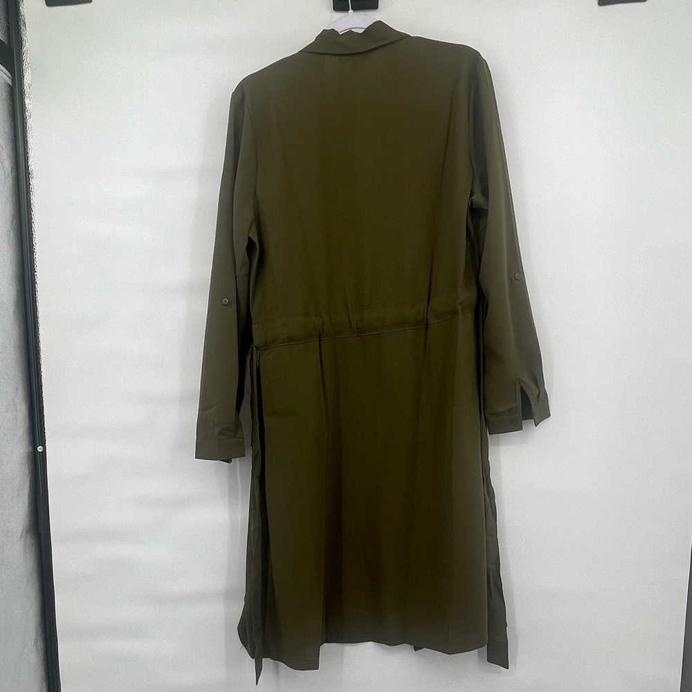 Comme USA NWT amazon army green lightweight cover up trench style shirt - Picture 2 of 7